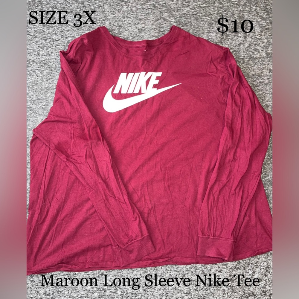 Maroon Long Sleeve Nike Tee